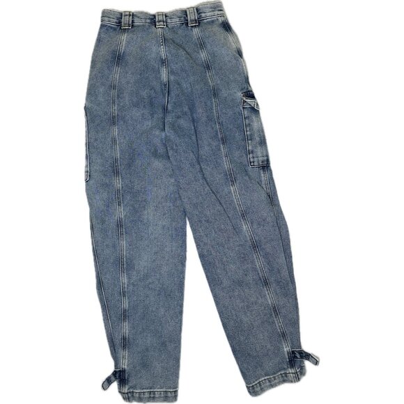 Pascun Women’s Cuffed Cargo Carpenter Jeans Y2K Denim 26 - Picture 3 of 8
